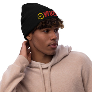 Positive Vibes Ribbed Knit Beanie
